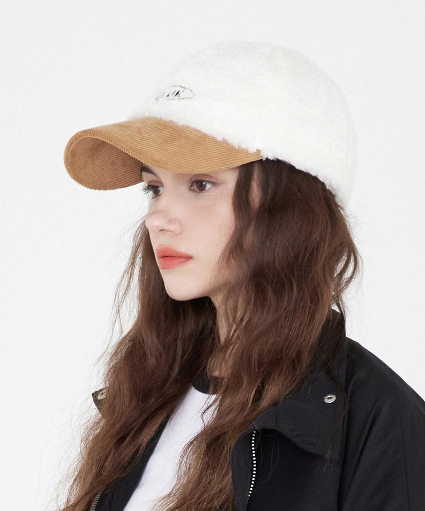 ULUK Essential Circle Corduroy Fleece Contrast Ball Cap_Brown