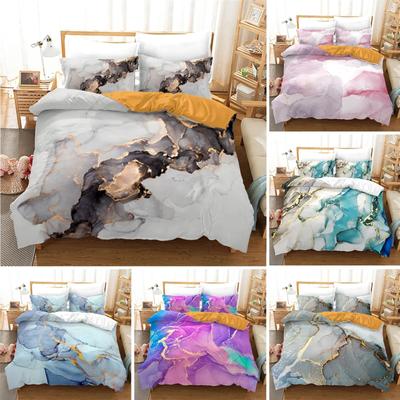 Marble Duvet Cover Abstract Geometric Bedding Set Microfiber Comforter Cover Full King For Kids Girls Boys Bedroom Decor