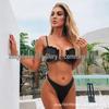2024 European & American Women's Multicolor Ruched Two-Piece Swimsuit - Backless Sexy Bikini