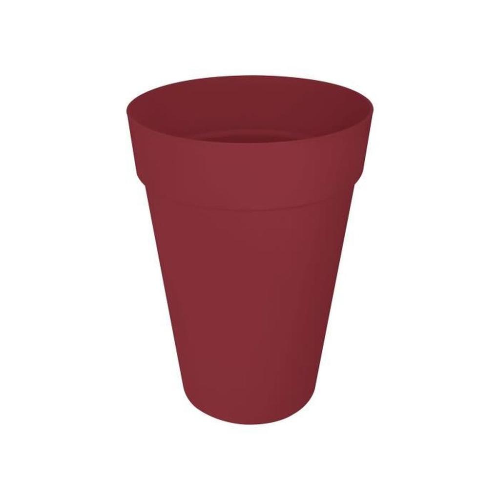 ELHO Pot de fleurs Loft Urban Rond - Haut 42 - Rouge - Ø 42 x H 56 cm - Extérieur - 100% recyclé