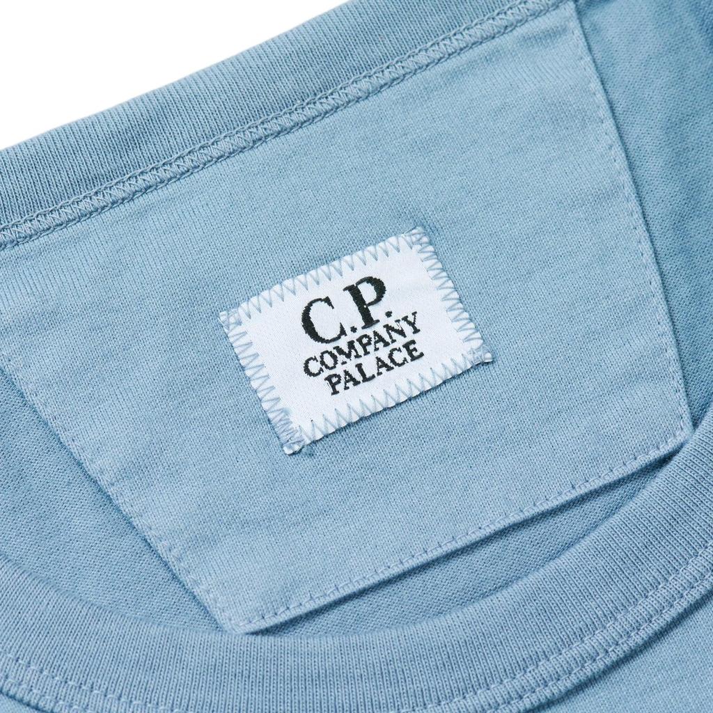Palace X C.P. Company Mercerized Jersey 30/2 Twisted T-Shirt Blue Unisex Tops TS012A006247G846