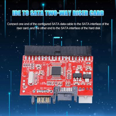SATA To IDE HDD Adapter JM20330 IDE To SATA SSD Adapter Card Serial To Parallel with 7-pin SATA Data Cable with IDE Power Cable