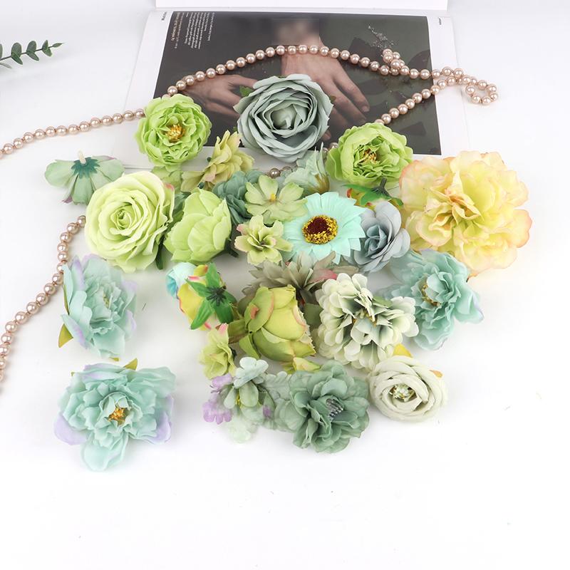 20Pcs Artificial Floating Flower Diy Colorful Random Simulation Flower Hanging Background Decor Curtain Wedding Gift Party Decor