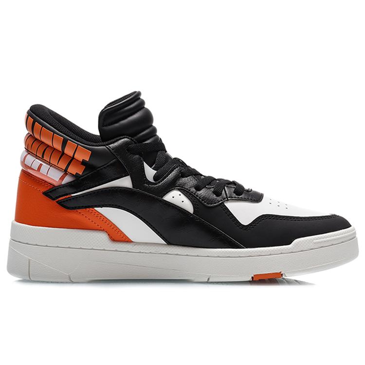 Li Ning Wave Superwave Mid top Skateboard Shoes Men's Black Orange AGCQ179-2