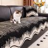 Black And White Chenille Sofa Non-Slip Cat Scratching Autumn And Winter Zebra Pattern Cover Cloth Premium Special-Shaped Sofa Cushion