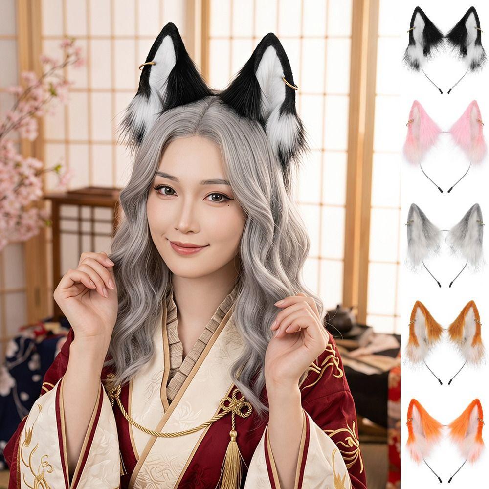 Tier Katzenohren Stirnband Flauschiges Cosplay Stirnband Praktisch Lolita Ohren Kopfschmuck Foto