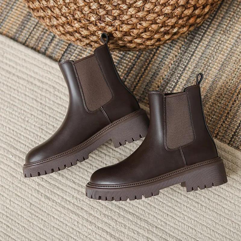 New Arrival 2025 Thick-Soled Chelsea Boots, Fashionable Boots for Women, Knee-High Boots for Ladies