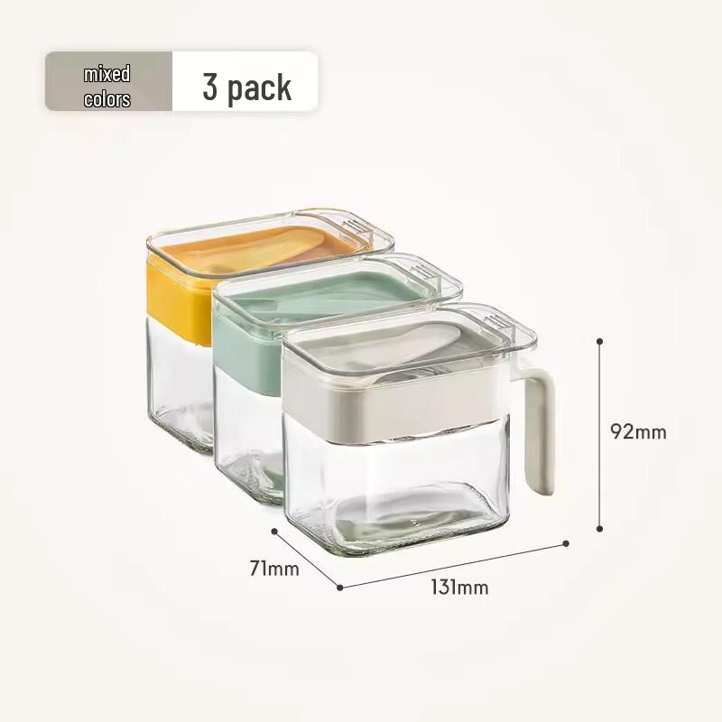 Tao Tao Mei 3-Piece Countertop Plastic Spice Jar Set