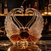 Bar Cabinet Display Piece Goose Shaped Whiskey Decanter, 3D Animal Glass Bottle with Stopper, Transparent Amber Novelty Wine Dispenser for Home