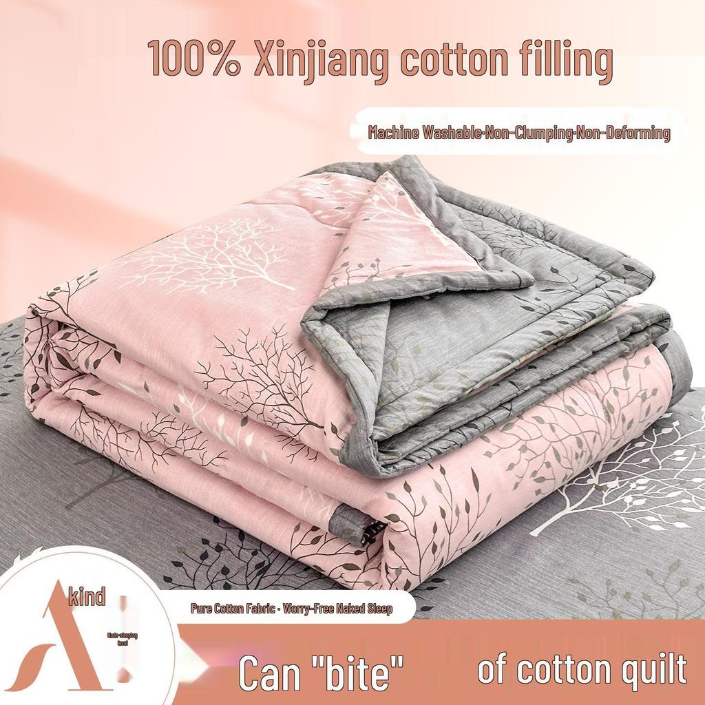 Class A Pure Cotton Summer Air Conditioning Quilt - Thin, Machine Washable