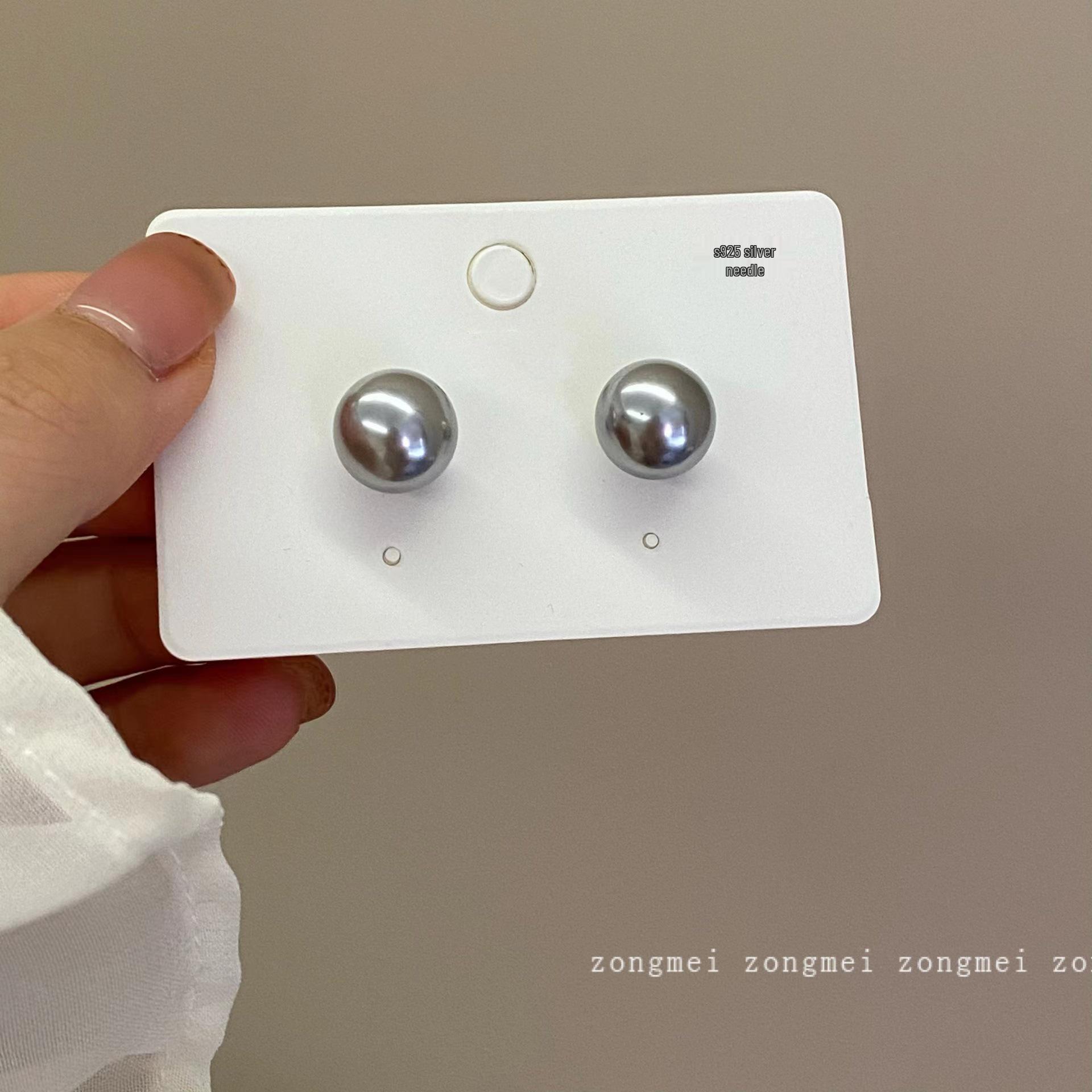 High-End Women s Gray Pearl Sterling Silver Earrings - 2026 Temperament Niche Style