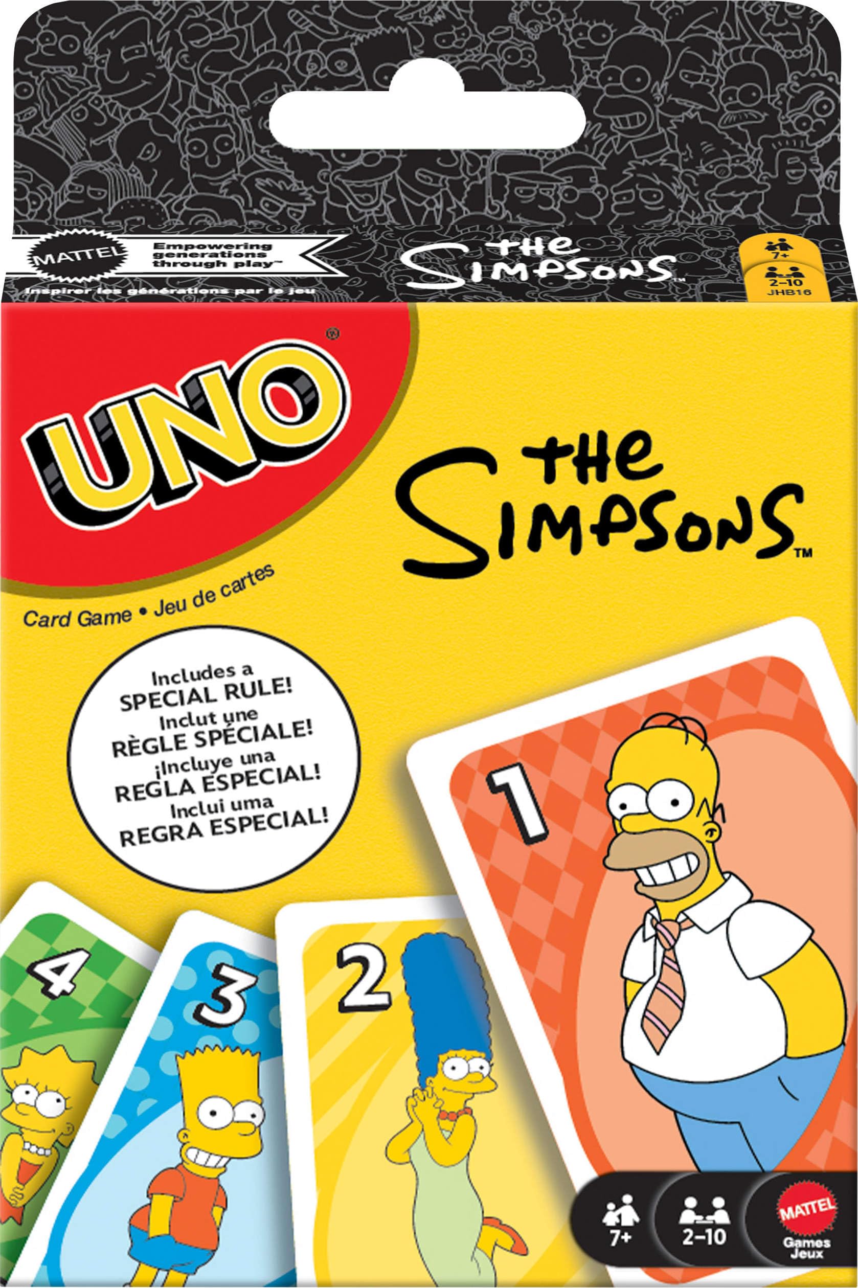 Mattel Games UNO Симпсоны Карточная игра - Коллекционная Семейная Вечеринка, 2-10 Игроков, Возраст 7+