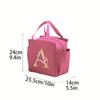 A~N Letter Printed Nylon Lunch Bag With Zipper Water-Proof Insulation Bag Ice Bag Suitable For Men and Women's Work Picnic Travel  Practical Use