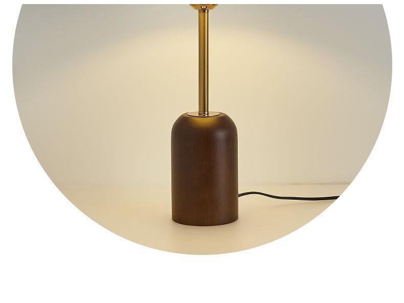 Mid-Century French Retro Solid Wood Bedside Lamp with Wabi-Sabi Style for Bedroom or Living Room
