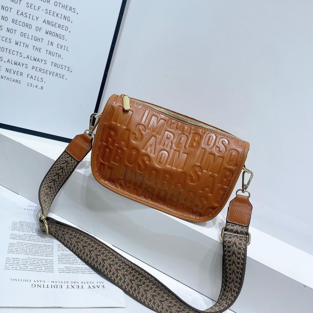 Cowhide Women's Bag Shoulder Crossbody Portable Women's Bag Practical Embossed Shell Bag Simple Bag