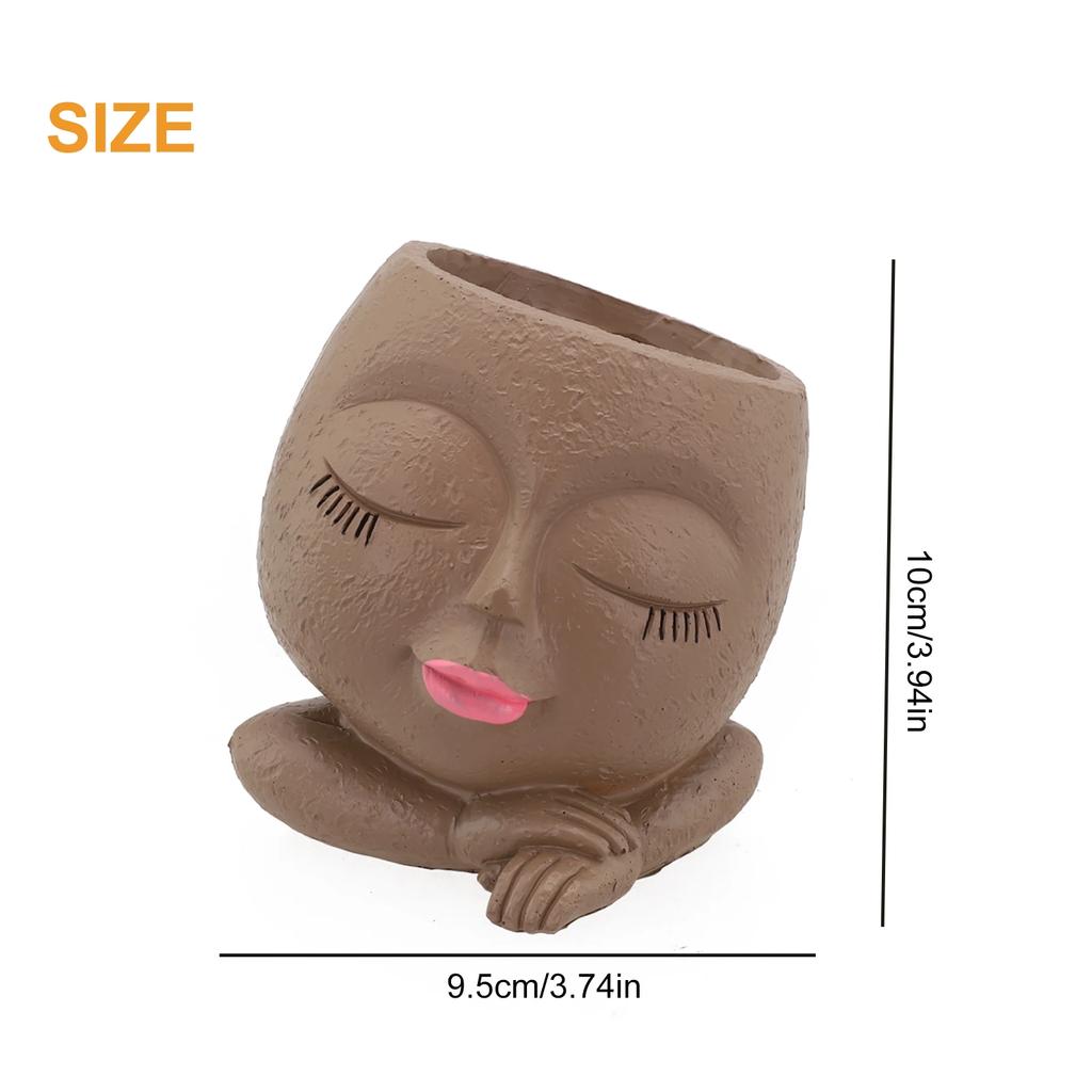 Ansiktsplanterare för flickor Europeisk stil Hartsblomkruka för inomhus utomhus Trädgård Suckulenter Blommor Kryddväxter Balkong Gård