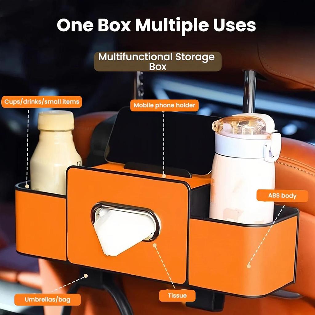 Car Seat Organizer Tissue Storage with Hooks Automotive Seat Back Organizers Car Seat Back Storage Bag Backseat Organization