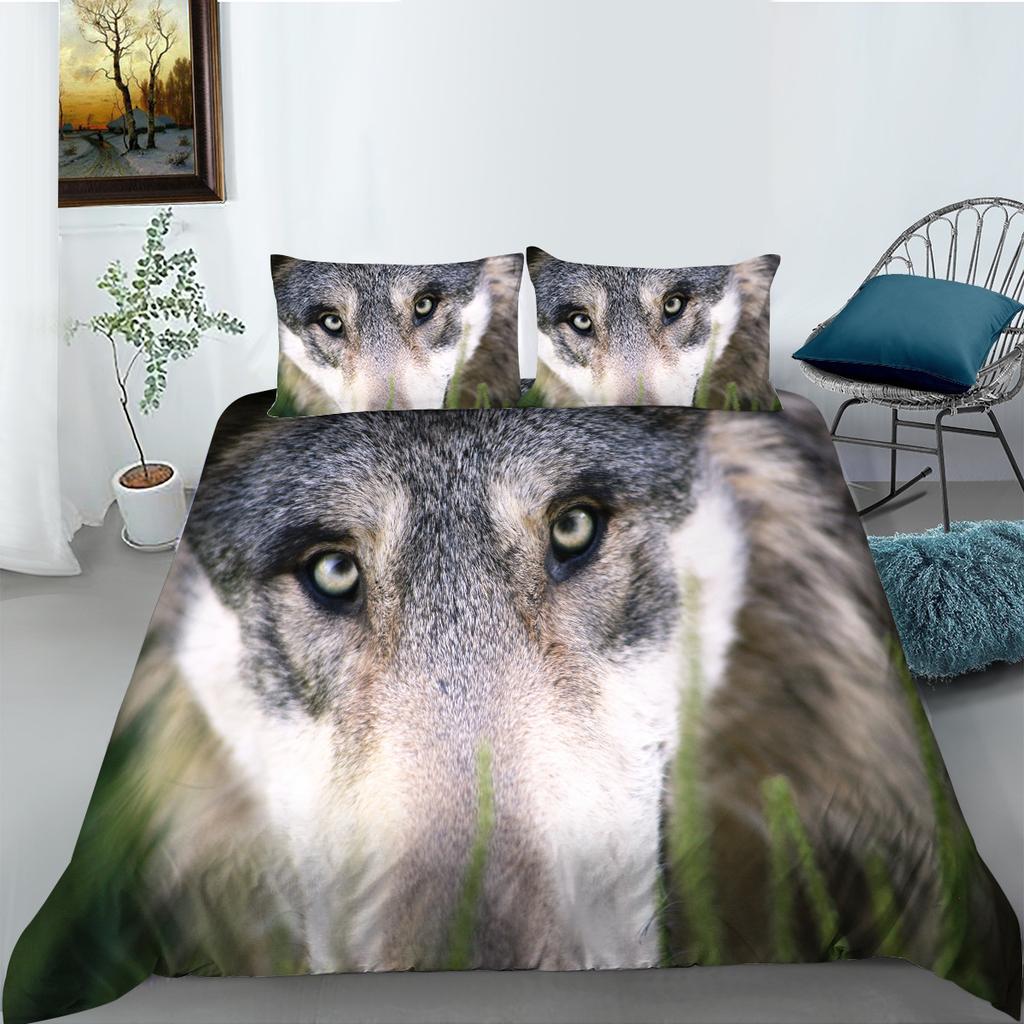 Bedding Two Or Three-Piece Set Wolf Series Digital Printing Polyester