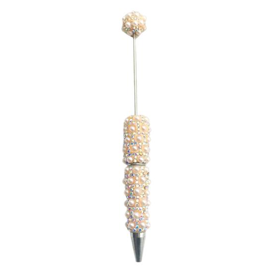 Personalized Gift Pen DIY Beadable Pen, Rhinestone Faux Pearl Ballpoint Fancy Glitter Stationery for Crafts Crafting, Student Office Writing