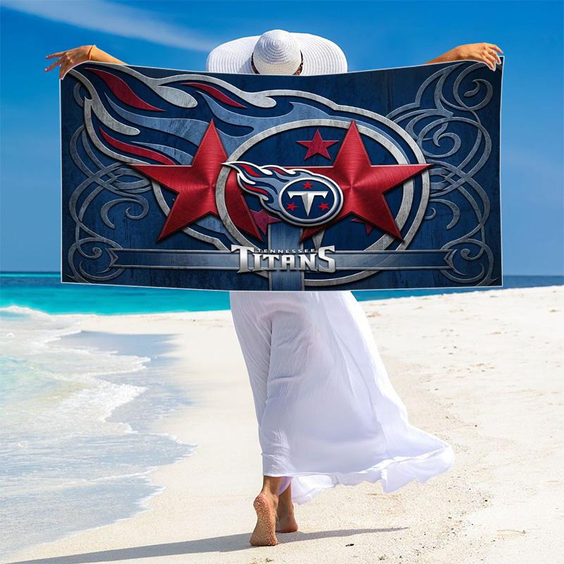 Tennessee Titans Print Beach Towel, Large Soft Quick Dry Towel for Beach Camping Swimming
