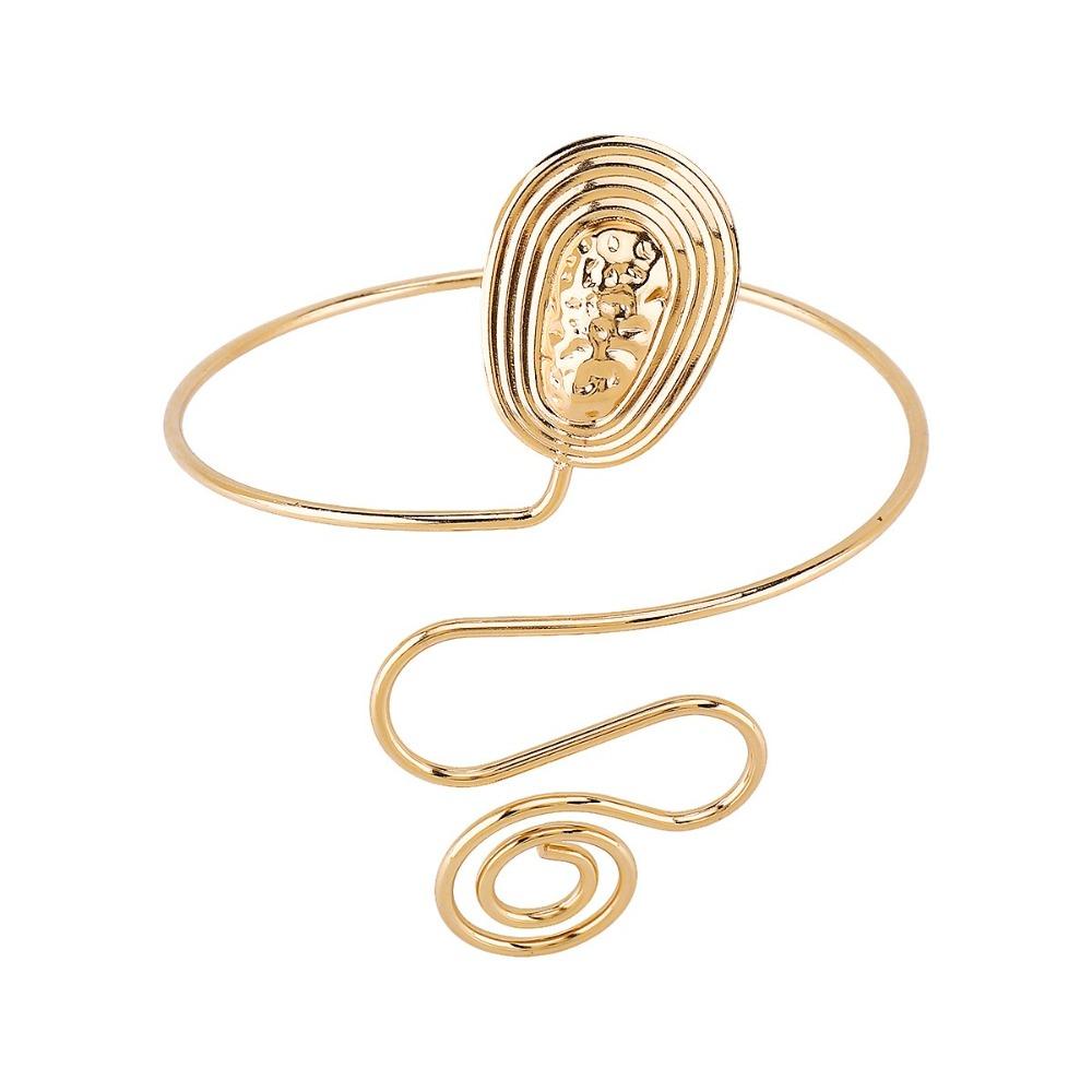 Metall Öffnungsarmreif Goldfarben Armreif Mode Breit Offener Armreif Handschmuck