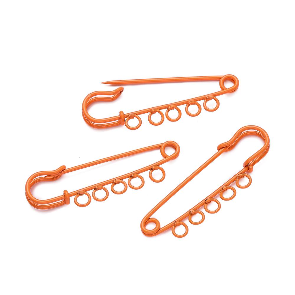 10pcs/lot Colorful Safety Pins Brooch Blank Base Brooch Pins 3/5 Rings Jewelry Pin for DIY Jewelry Making Supplies Accessorie