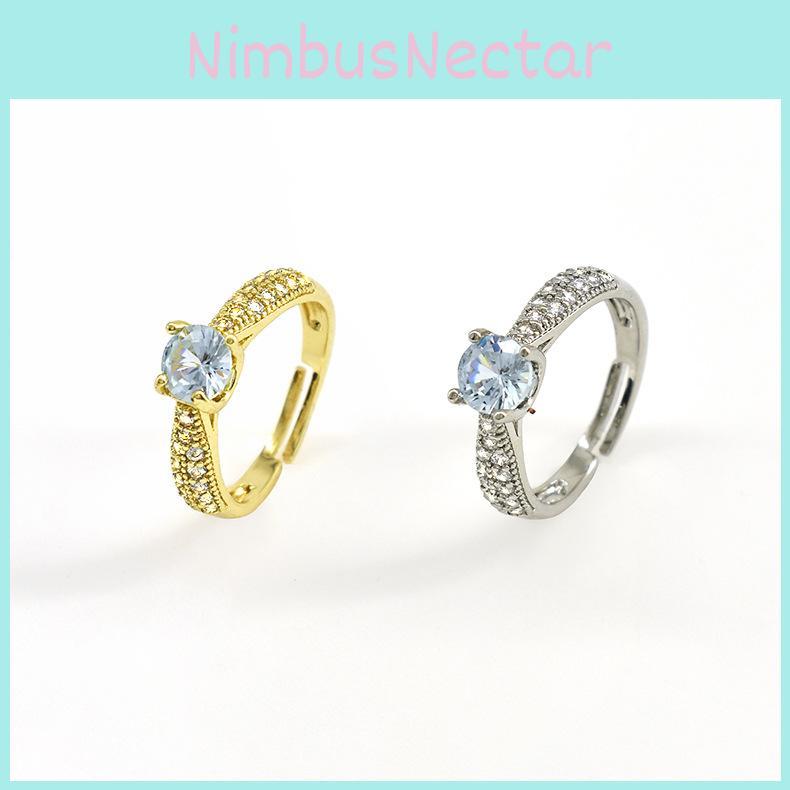 Fashionable Ring Copper With High Carbon Zircon Stones Perfect For Weddings Proposals And