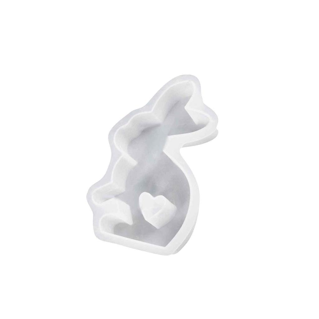 3D Heart Bunny Silicone Mold for Candle Making Soap Crafting Resin Casting Flexible Non-Stick Material Suitable for DIY Art Projects