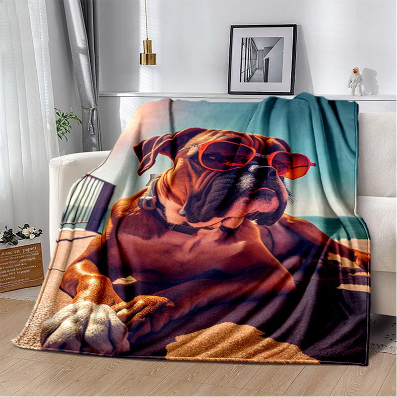 Ковдра з мультяшним хаскі, самоє, чихуахуа, померанський шпіц Кокі, м'яка ковдра для дому, спальні, дитяча ковдра для дивана