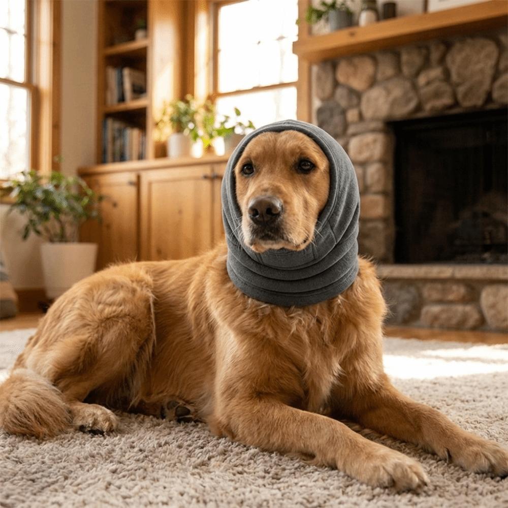 Breathable Dog Soothing Headgear Noise Reduction Dog Ear Cover Pet Calming Hood Sleep Use