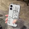 Cute Line Kitty Pattern Phone Case For iPhone 17 16 15 14 13 12 11 Pro Max XR XS MAX 7 8 PLUS Y2K Cat Ears 3D Transparent Cover