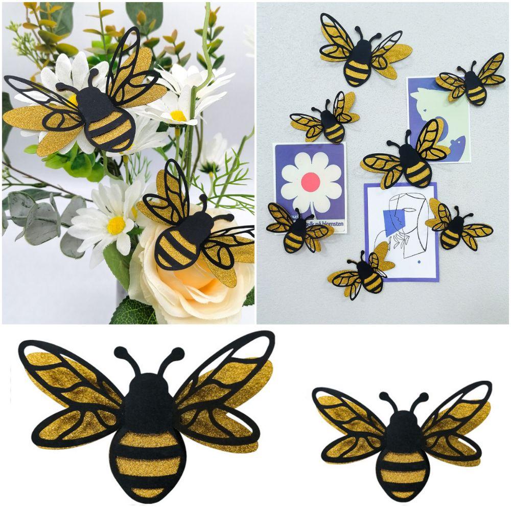 12pcs DIY Bee Wall Decals Accesories Hollow Bees Sticker Creative 3D Bee Stickers  Gift