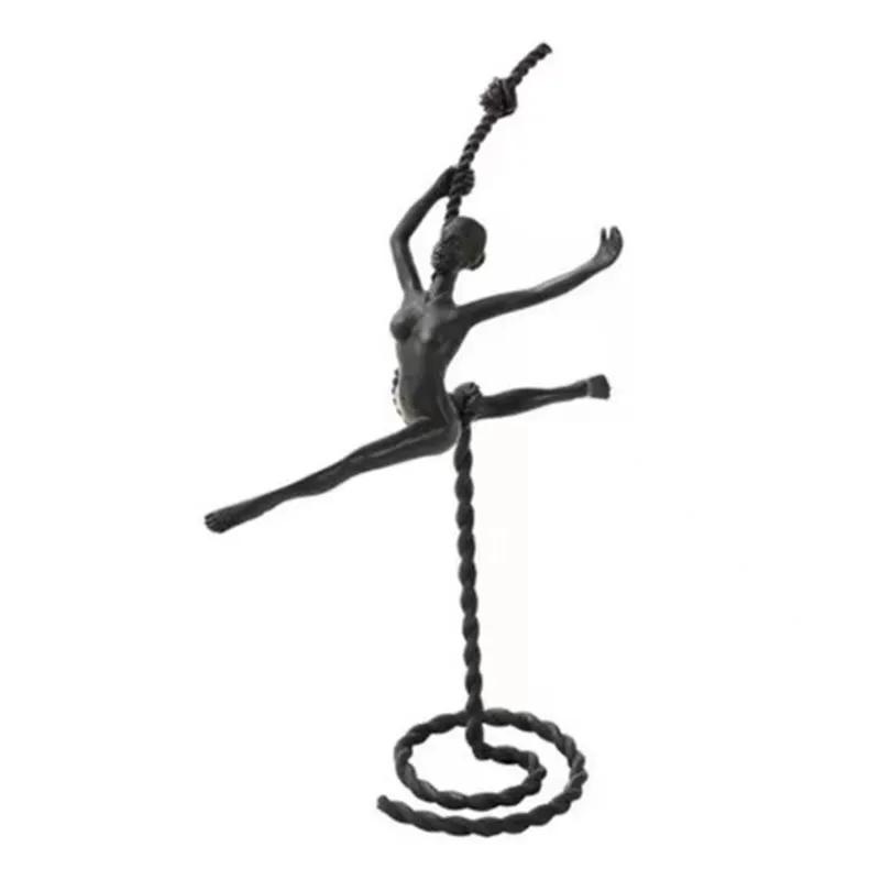Inverted Gymnastics Figure Abstract Art Sculpture, Modern Home Decoration, Cast Iron Dancer Sculpture, Office Desk Ornament