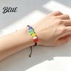 Sweet Aesthetic Hand Ornament Colorful Hearts Bracelet Handmade Braided Cord String Adjustable Fashionable Stackable Bracelet Heart Shaped Clay Beads