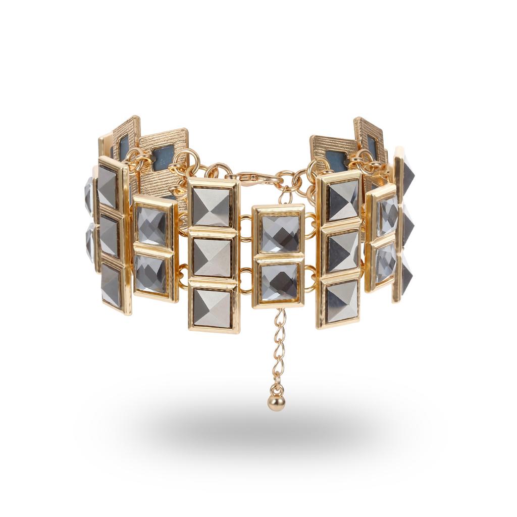 Cold Temperament Square Zircon Jewelry Women, Simple Glass Gemstone Irregular Bracelet