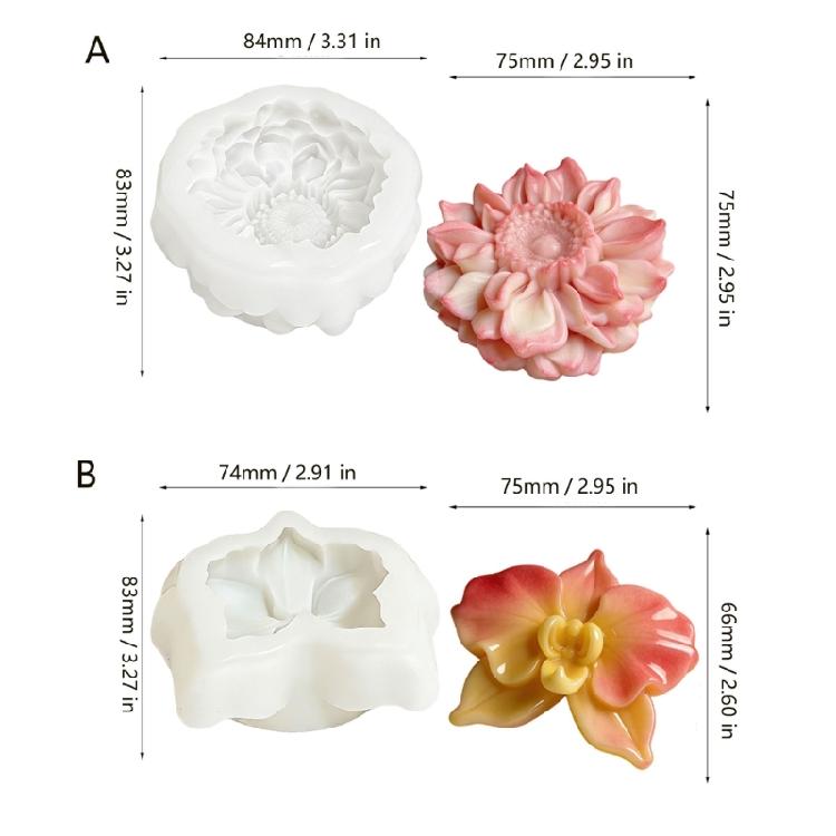 3D Flower Silicone Cake Molds For Crafting Life Like Flower Cake Toppers Decoration for Various Occasion Heat Resistant