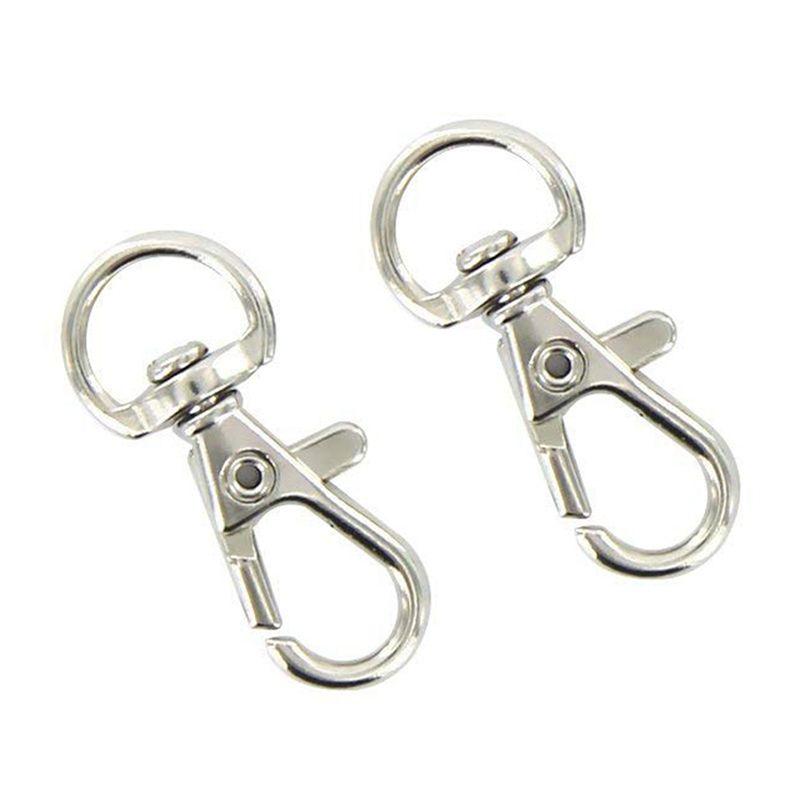 ABUL-180Pcs Swivel Carabiners Keychain Silver Color