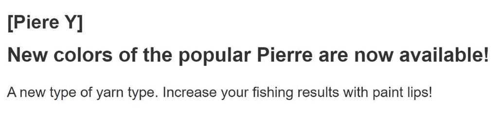 Rob Lure Pierre Y PL 2 Gramm Sinking Lure Y1 (3442)