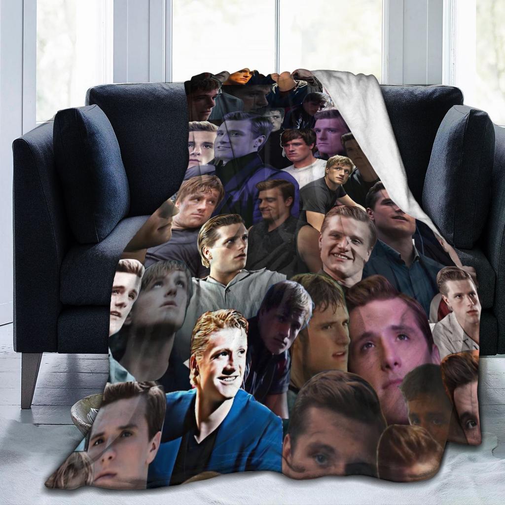 Hunger Games Peeta Mellark Blanket Cover Flannel Josh Hutcherson Lightweight Thin Throw Blanket for Sofa Couch Quilt Portable