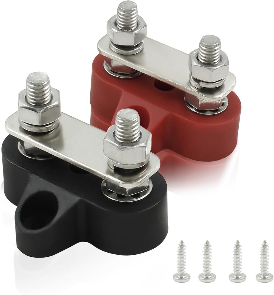 2Pcs Single Stud Battery Junction Post, 5/16 Inch Bus Bar Terminal Block, M8 Power