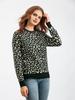 Leopard Print Women's Color Block Knit Sweater - Autumn/Winter Loose Pullover