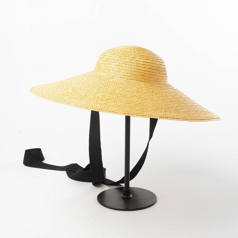 202504-HH5076A ins chic summer Sunscreen British minimalism natural straw model holiday lady sun cap women leisure hat