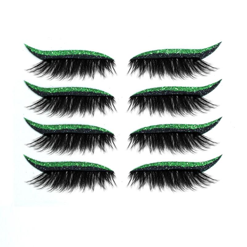 Set di adesivi per trucco occhi ciglia finte Riutilizzabile Eyeliner e adesivi per ciglia Eyeliner glitterato