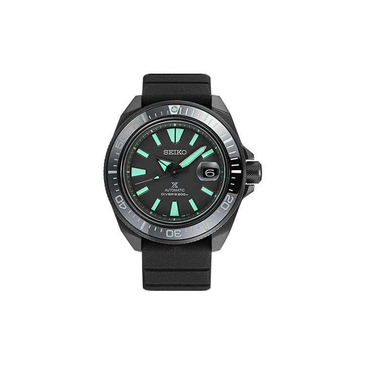 Seiko Prospe Automatic Mechanical Movement Silicone Strap Watch Men's Watches Black Dial SRPH97K1
