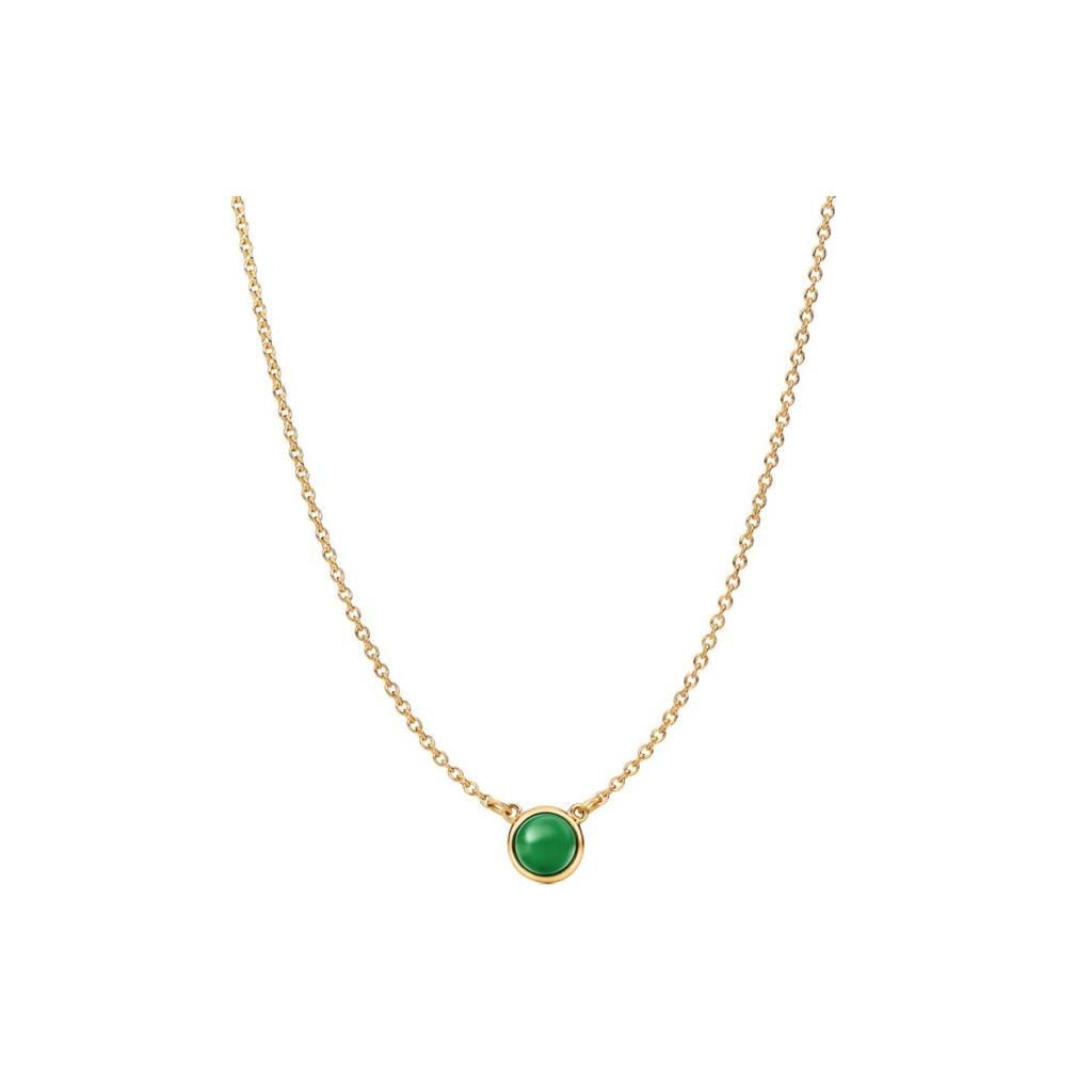 TIFFANY & CO . Elsa Peretti 18 Karat Gold, Grüner Jade Halsketten Damen Grün 60018507