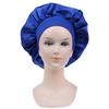 58Cm Solid Color Women Satin Bonnet Cap Night Sleep Hat Adjust Shower Caps