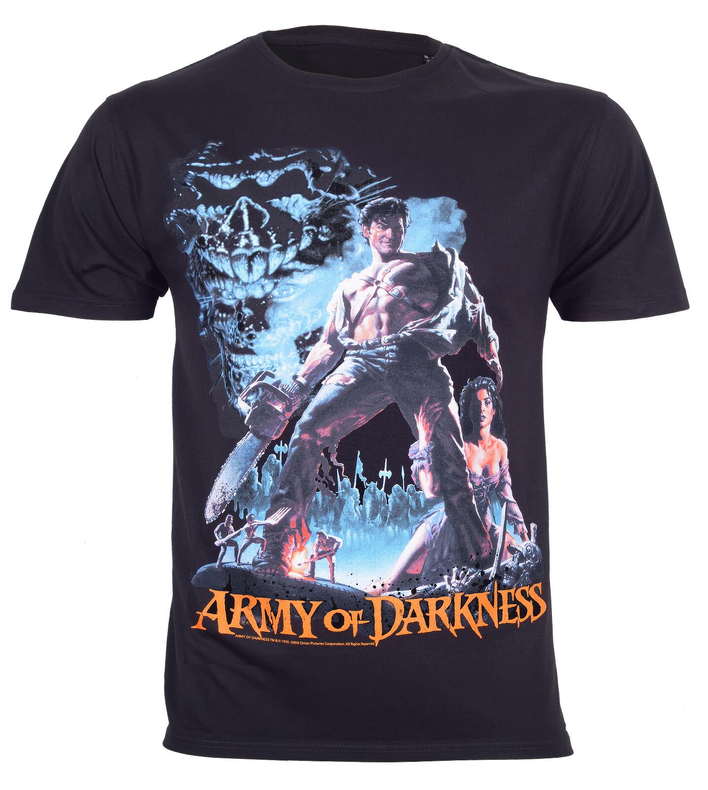 Official Army Of Darkness T Shirt Smoking Chainsaw Ash Evil Dead Horror New M L XXXXL