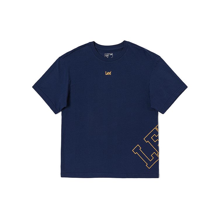 SS23 Hollow Letter Print Short Sleeve T-Shirt Unisex T-Shirts Navy-Blue LUT0051033RX00FA01742