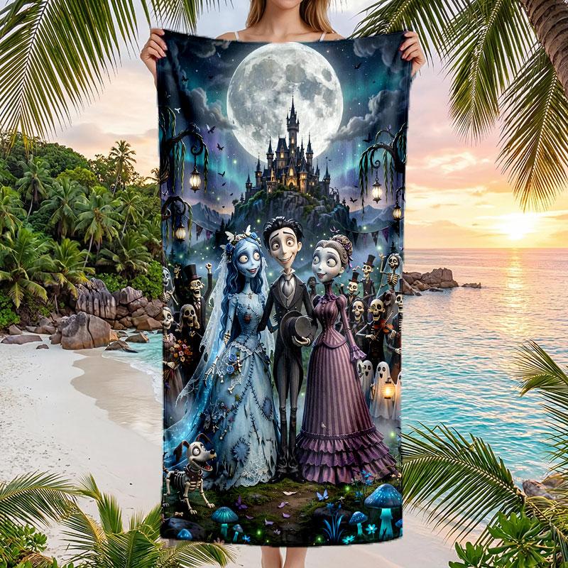 Large Beach Towel Quick Dry Absorbent Towel For Beach IndoorCorpse Bride Emily Victor