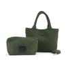 Barcos Netz-Tragetasche mit abnehmbarem Schultergurt, Elegante mattgrüne Wildleder-ähnliche Tasche, 2-Wege-Tasche, Gurt, Ausführung,